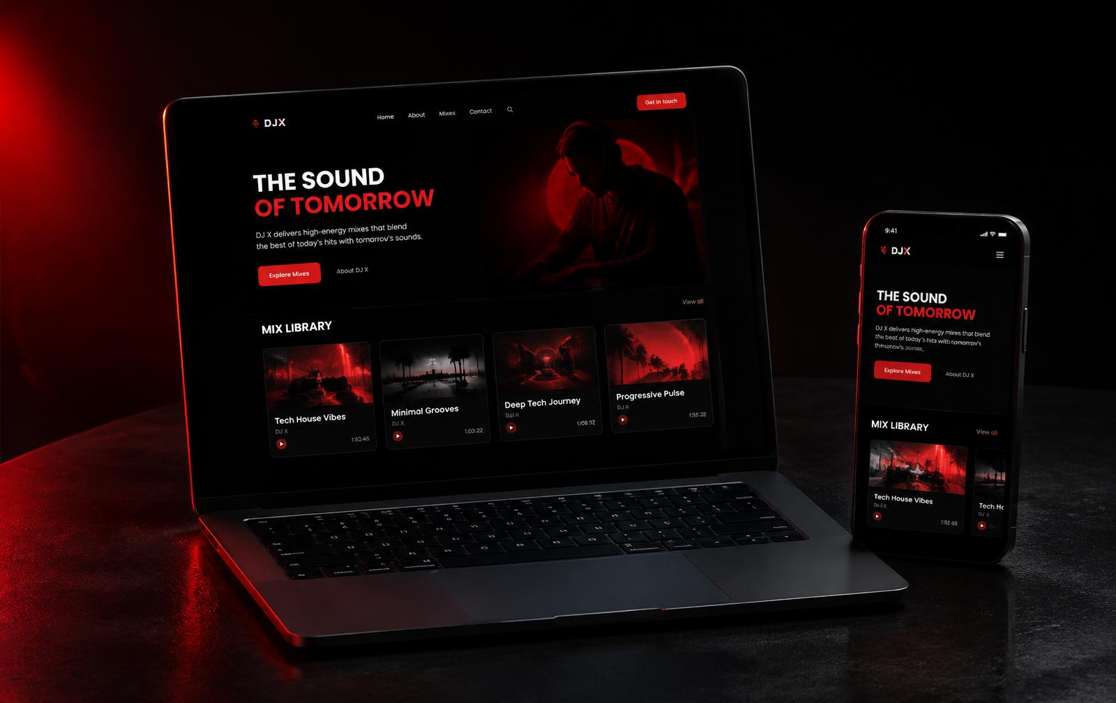 Sukhi Dosanjh / The BPR Crew DJ website shown on laptop and phone (placeholder mockup — replace with real screenshots)